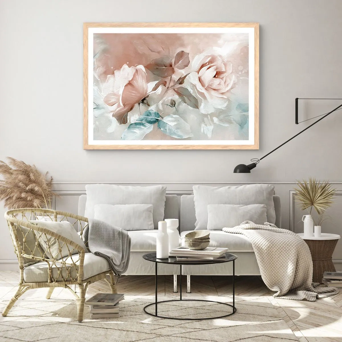 Poster in einem Rahmen aus heller Eiche - Geist der Romantik - 100x70 cm