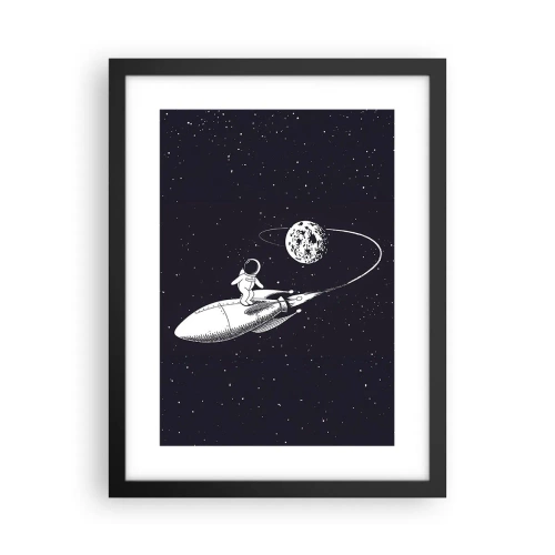 Poster in einem schwarzem Rahmen - Weltraumsurfer - 30x40 cm