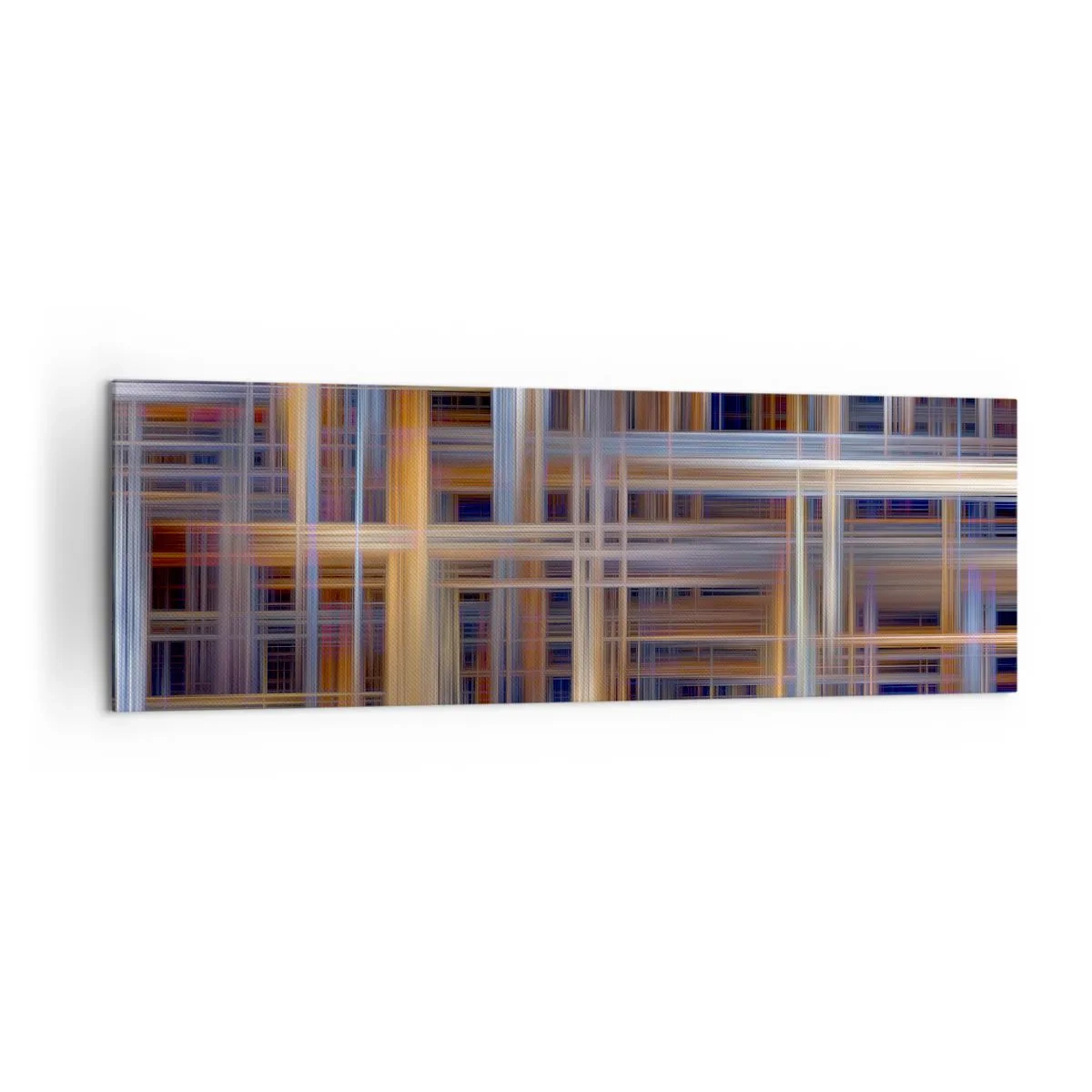 Bild auf Leinwand - Leinwandbild - Abstrakte geometrische Muster in Pastellfarben - 160x50cm - Aus Licht gewebt - Moderne Wanddekoration für Wohnzimmer und Schlafzimmer ARTTOR