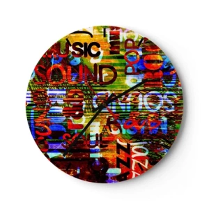Wanduhr - Glasuhr - Alle Farben des Klangs - 40x40 cm