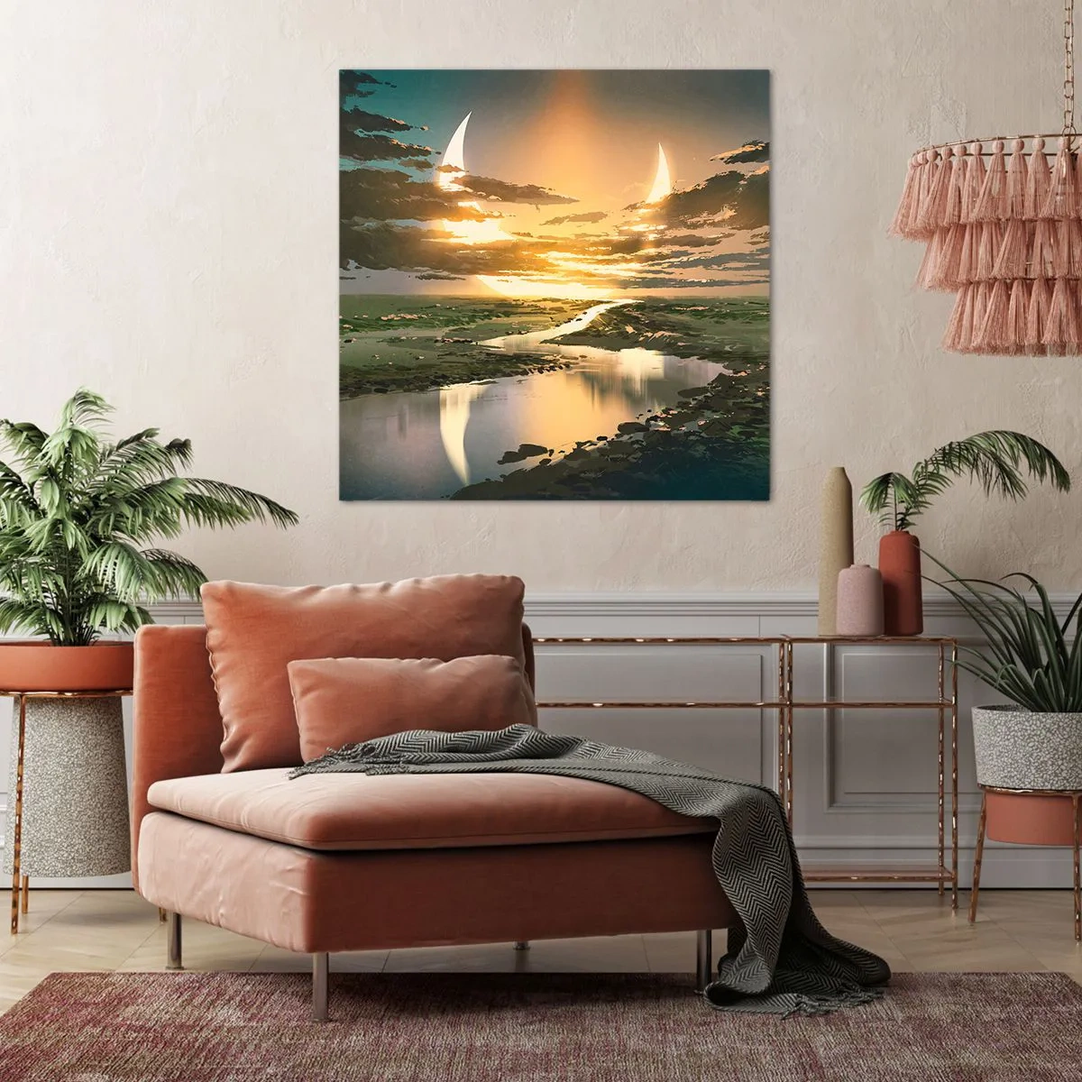 Bild auf Leinwand - Leinwandbild - Irgendwo in einer weit, weit entfernten Galaxie - 60x60 cm