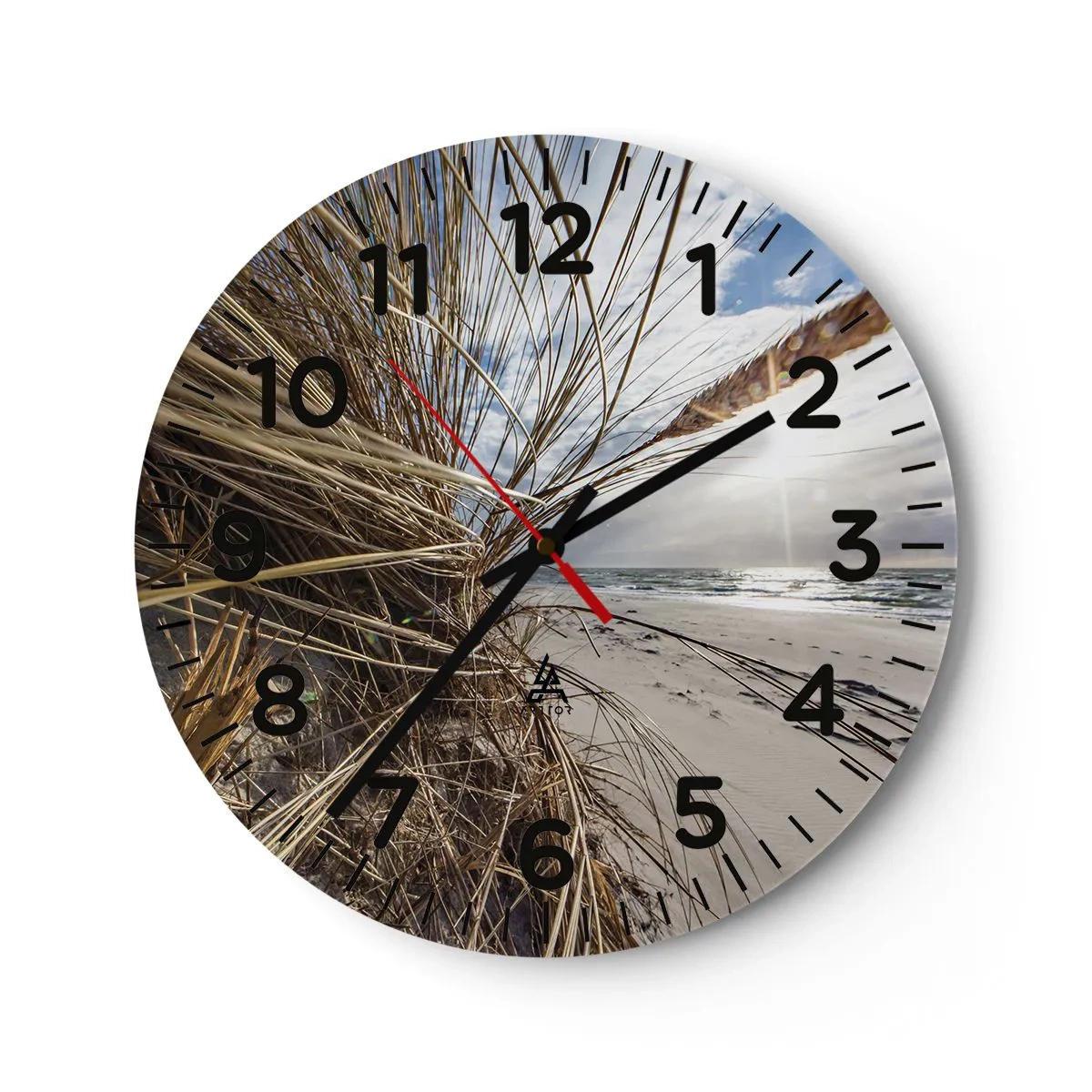 Wanduhr - Glasuhr - Ein Treffen der Elemente der Natur - 40x40 cm