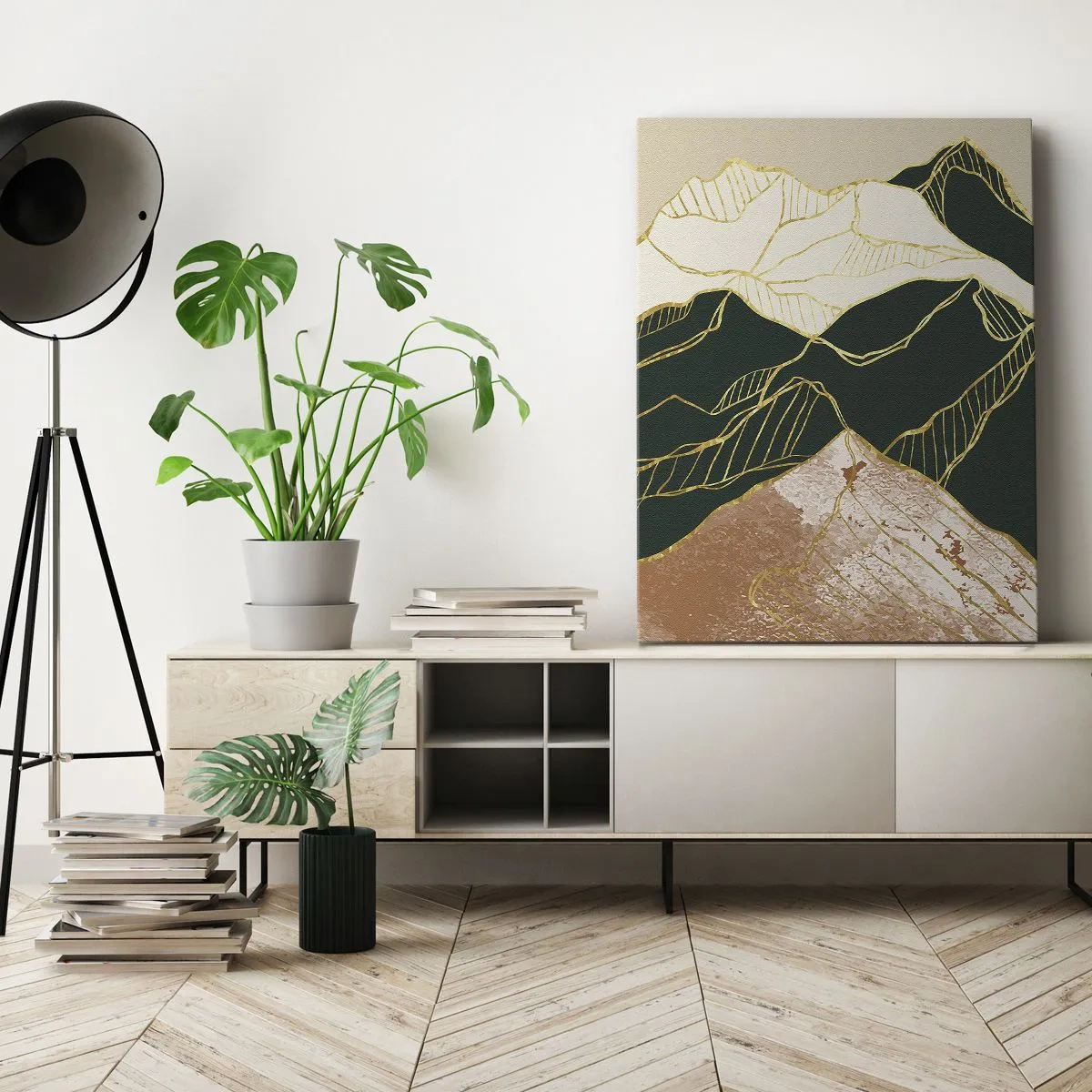 Bild auf Leinwand - Leinwandbild - Goldene Spitzen - 70x100 cm