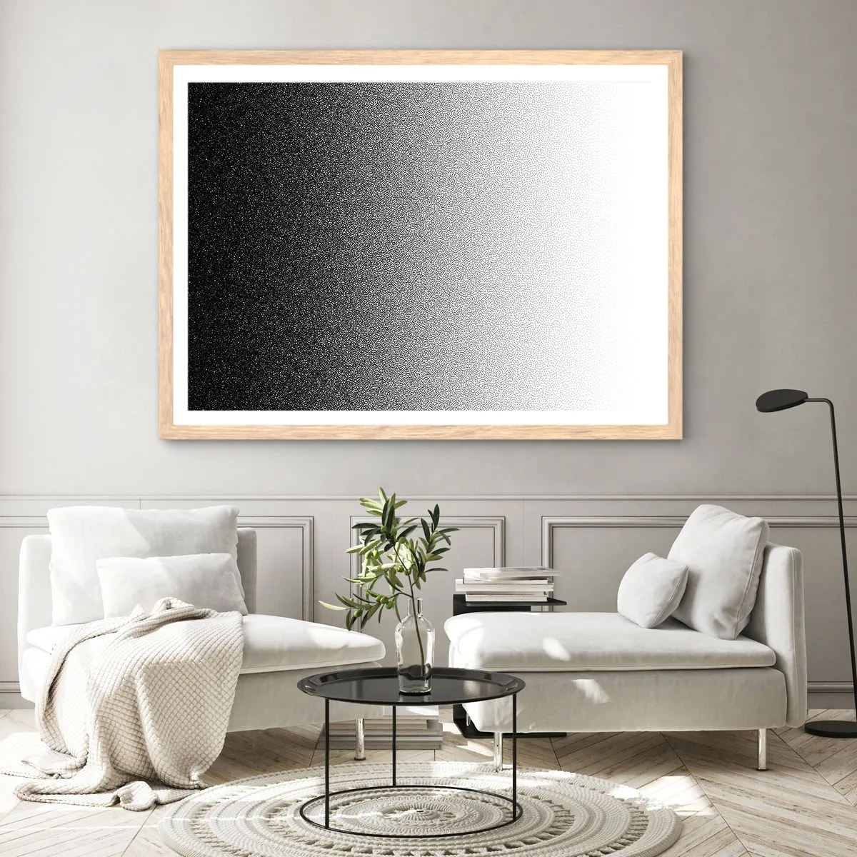 Poster in einem Rahmen aus heller Eiche - Dem Licht entgegen - 50x40 cm