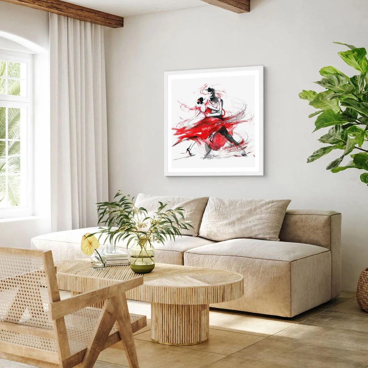 Poster in einem weißen Rahmen - Tango – der Rhythmus der Leidenschaft - 30x30 cm