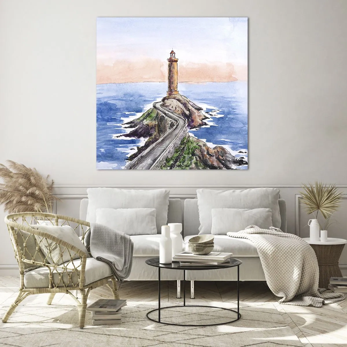 Glasbild - Bild auf glas - Dem Meer zugewandt - 70x70 cm