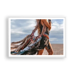 Poster in einem weißen Rahmen - Das Mädchen des Schamanen - 100x70 cm