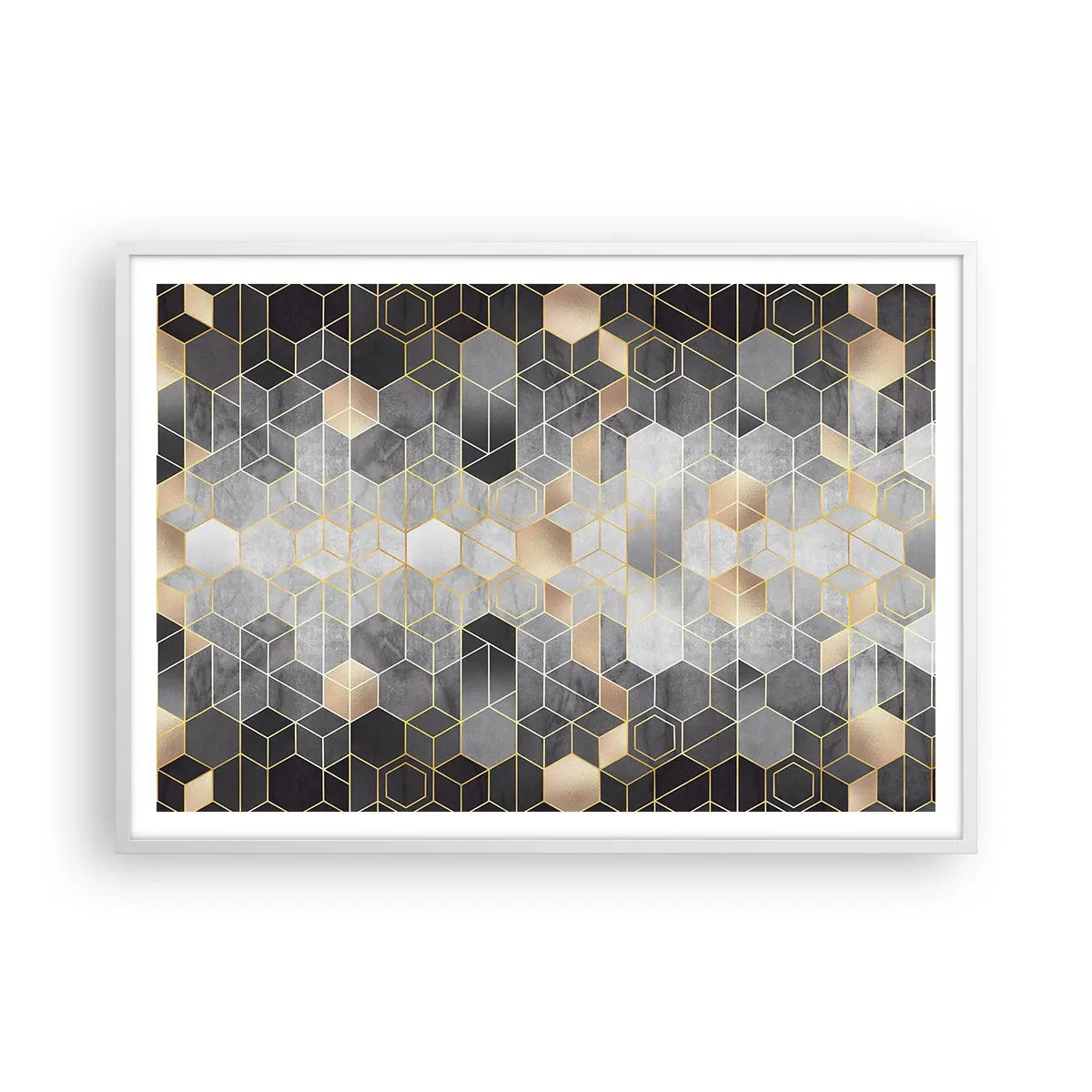 Poster in einem weißen Rahmen - Diamant-Komposition - 100x70 cm