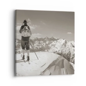 Bild auf Leinwand - Leinwandbild - Und die Berge bleiben unverändert - 40x40 cm