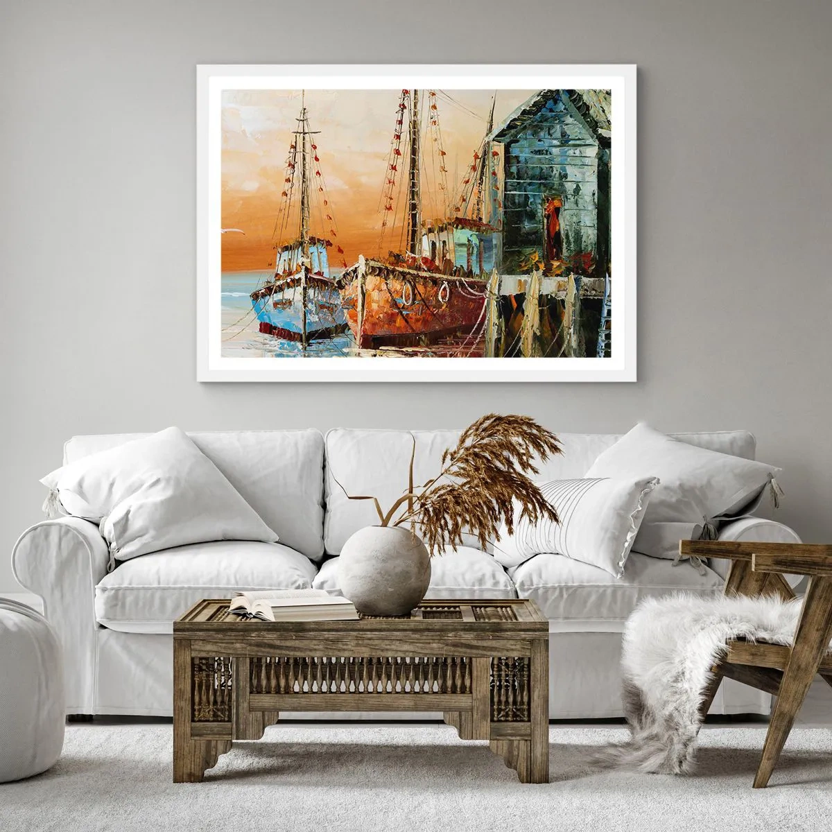 Poster in einem weißen Rahmen - Friedliche Rückkehr - 40x40 cm