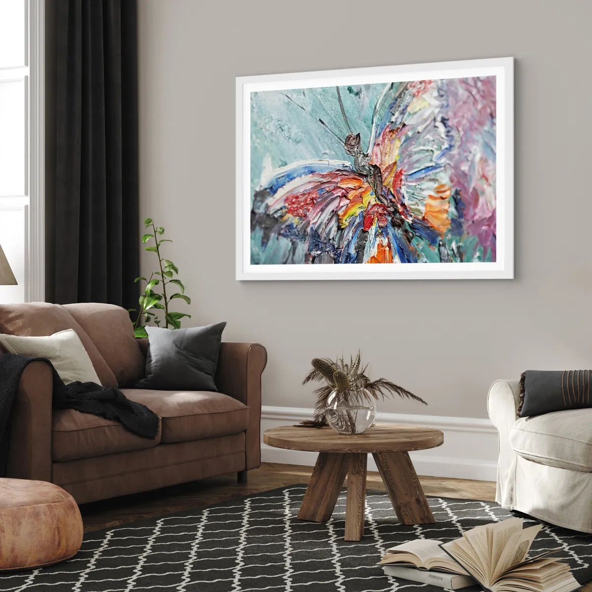 Poster in einem weißen Rahmen - Von der Natur gemalt - 100x70 cm