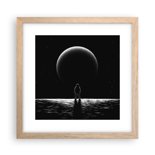 Poster in einem Rahmen aus heller Eiche - Angesicht zu Angesicht - 30x30 cm