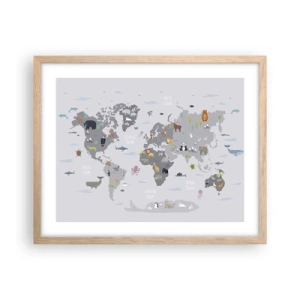 Poster in einem Rahmen aus heller Eiche - Sag mir wo du herkommst ... - 50x40 cm