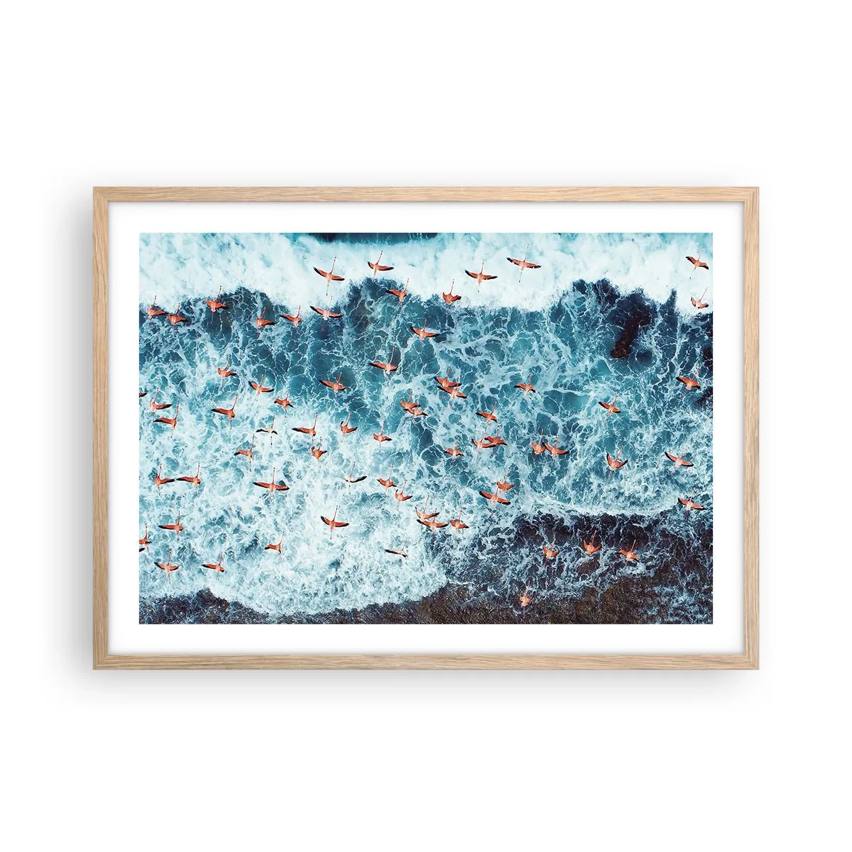 Poster in einem Rahmen aus heller Eiche - Die Küstenparade - 70x50 cm