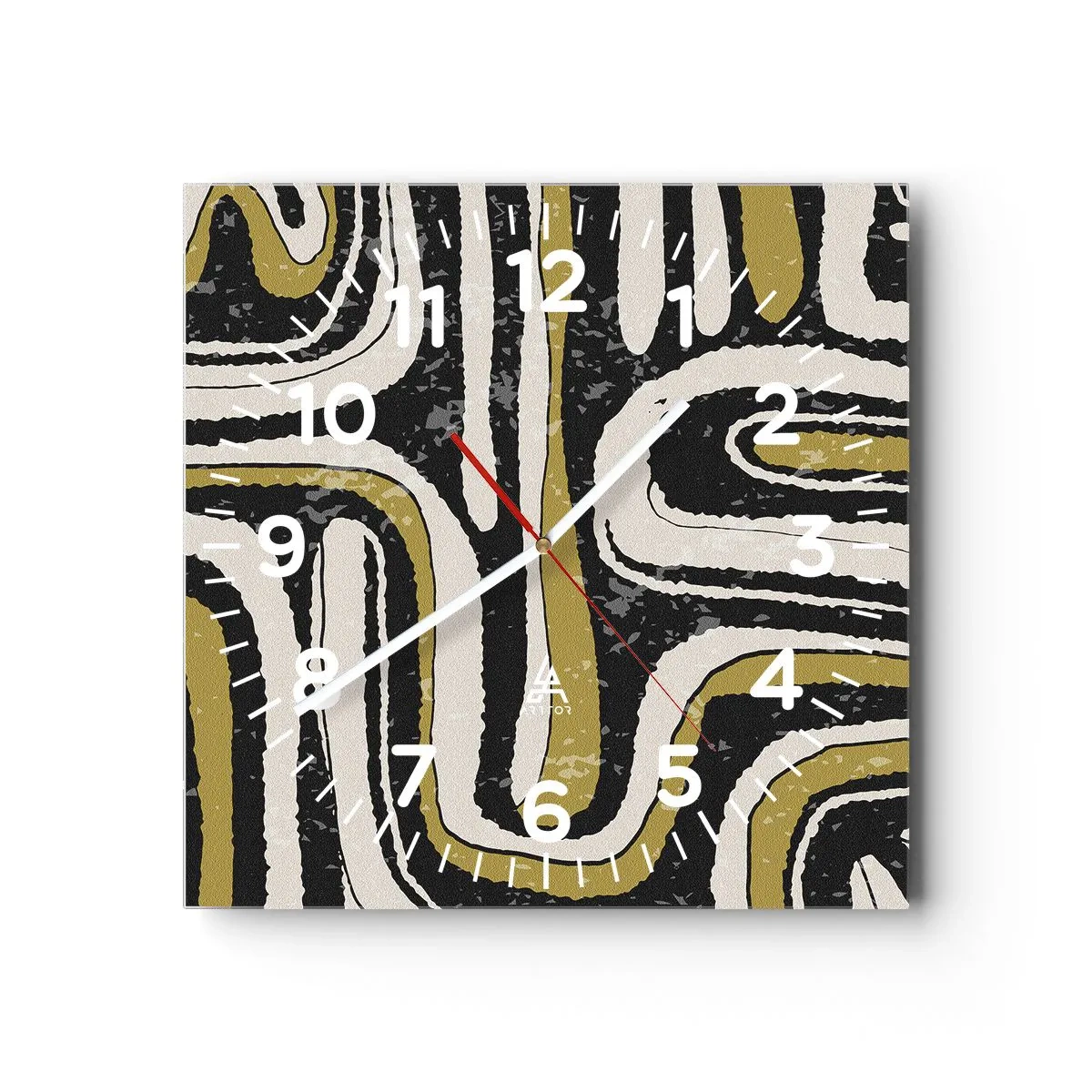 Wanduhr - Glasuhr - Komposition: Straßen und Gassen - 40x40 cm