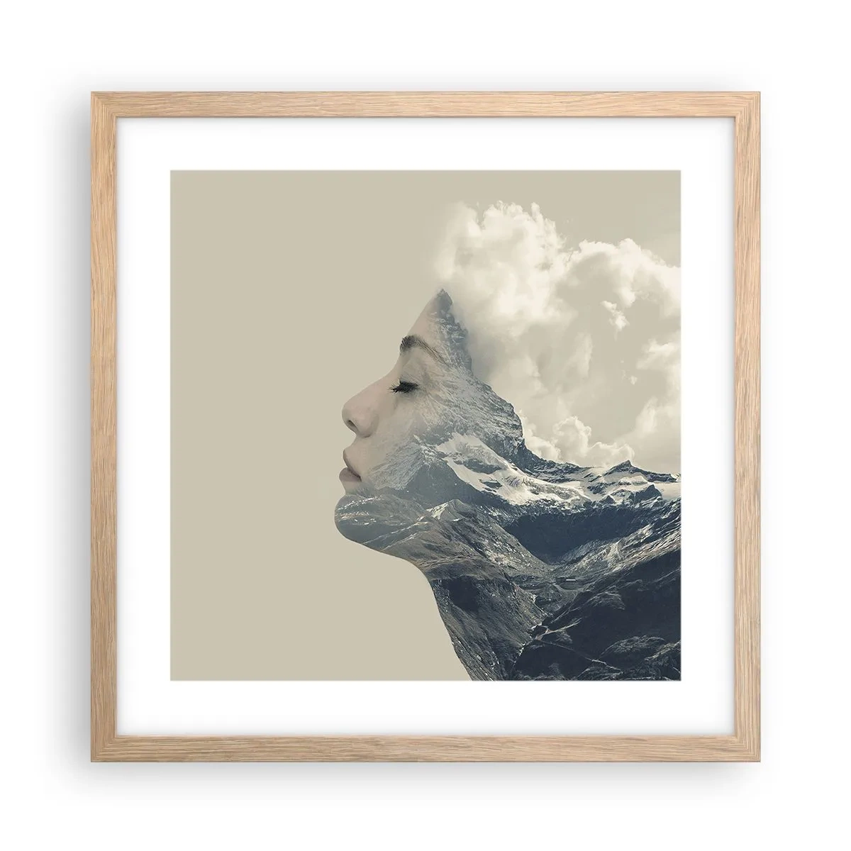 Poster in einem Rahmen aus heller Eiche - Die Schönheit der Elemente der Natur - 40x40 cm