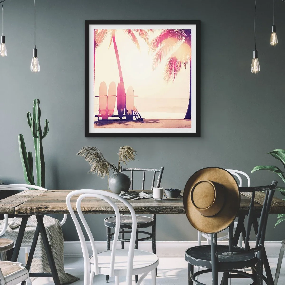 Poster in einem schwarzem Rahmen - Es wird ein toller Tag - 30x30 cm