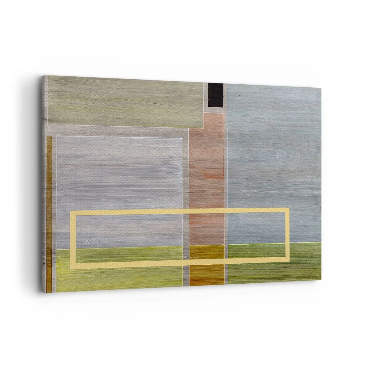 Bild auf Leinwand - Leinwandbild - Geometrische Komposition in Pastellfarben mit Rechtecken - 120x80cm - Einfach und ruhig - Moderne Wanddekoration für Wohnzimmer und Schlafzimmer ARTTOR