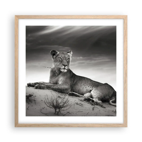 Poster in einem Rahmen aus heller Eiche - Die Königin der Wüstenruhe - 50x50 cm
