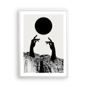 Poster in einem weißen Rahmen - Surrealistische Komposition: die Sonne und der Rest - 50x70 cm