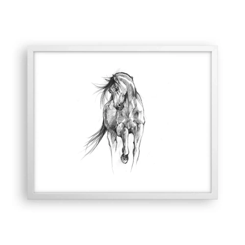 Poster in einem weißen Rahmen - Im anmutigen Trab - 50x40 cm