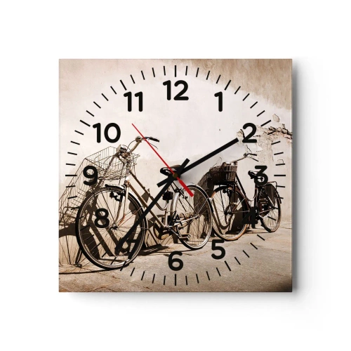 Wanduhr - Glasuhr - Der unvergessliche Charme der Vergangenheit - 40x40 cm