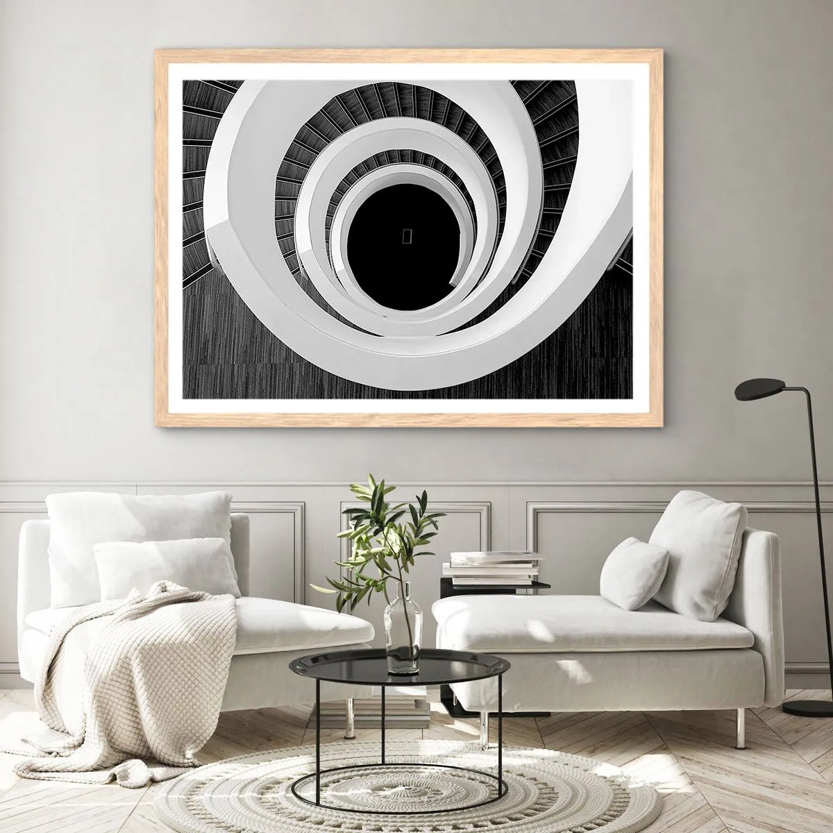 Poster in einem Rahmen aus heller Eiche - Zum Kern der Sache - 40x30 cm