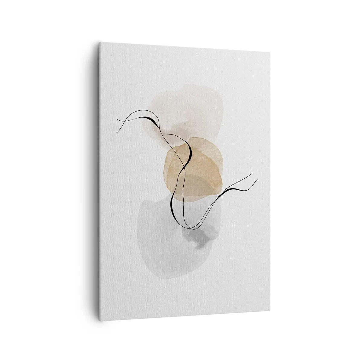 Bild auf Leinwand - Leinwandbild - Minimalistische Abstraktion in Beige- und Grautönen - 70x100cm - Luftperlen - Moderne Wanddekoration für Wohnzimmer und Schlafzimmer ARTTOR