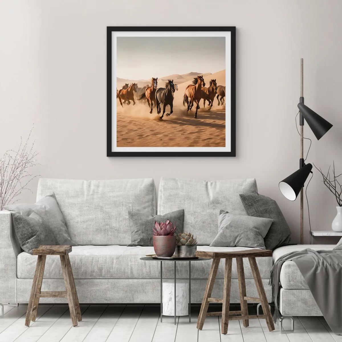 Poster in einem schwarzem Rahmen - Frei wie der Wind - 60x60 cm