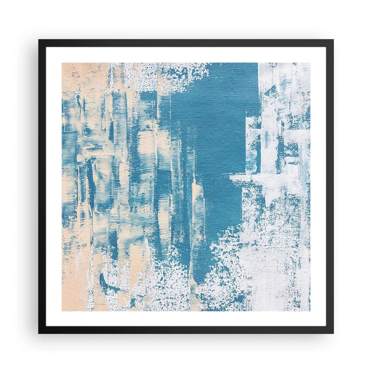 Poster in einem schwarzem Rahmen - Durch einen Eiszapfen - 60x60 cm