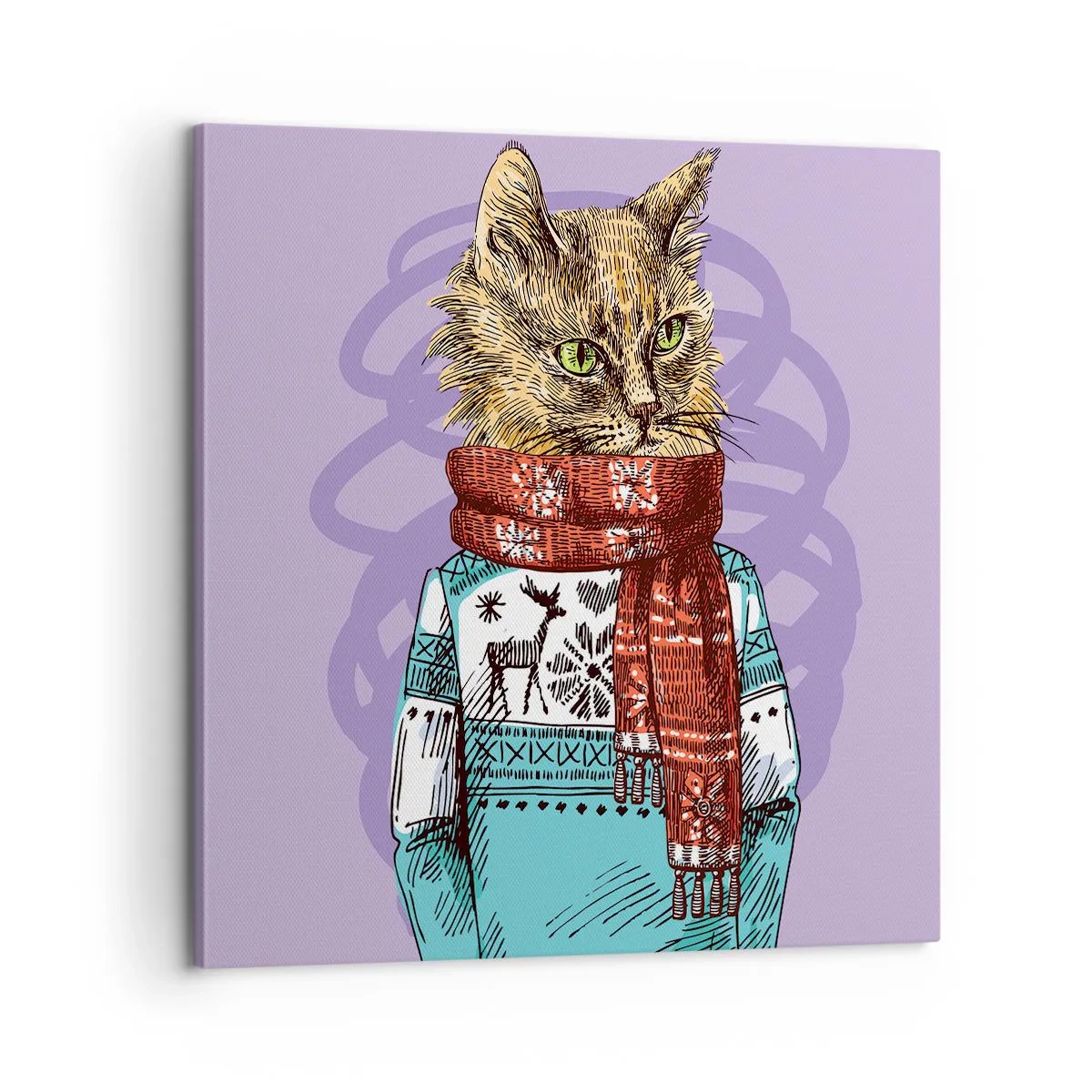 Bild auf Leinwand - Leinwandbild - Die Katze nicht nur in Schuhen - 60x60 cm
