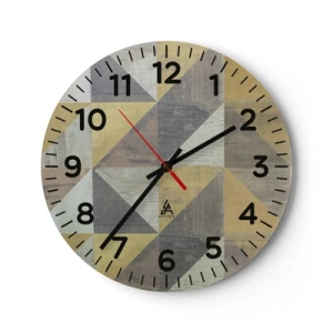 Wanduhr - Glasuhr - Am Winkel des Dreiecks - 30x30 cm