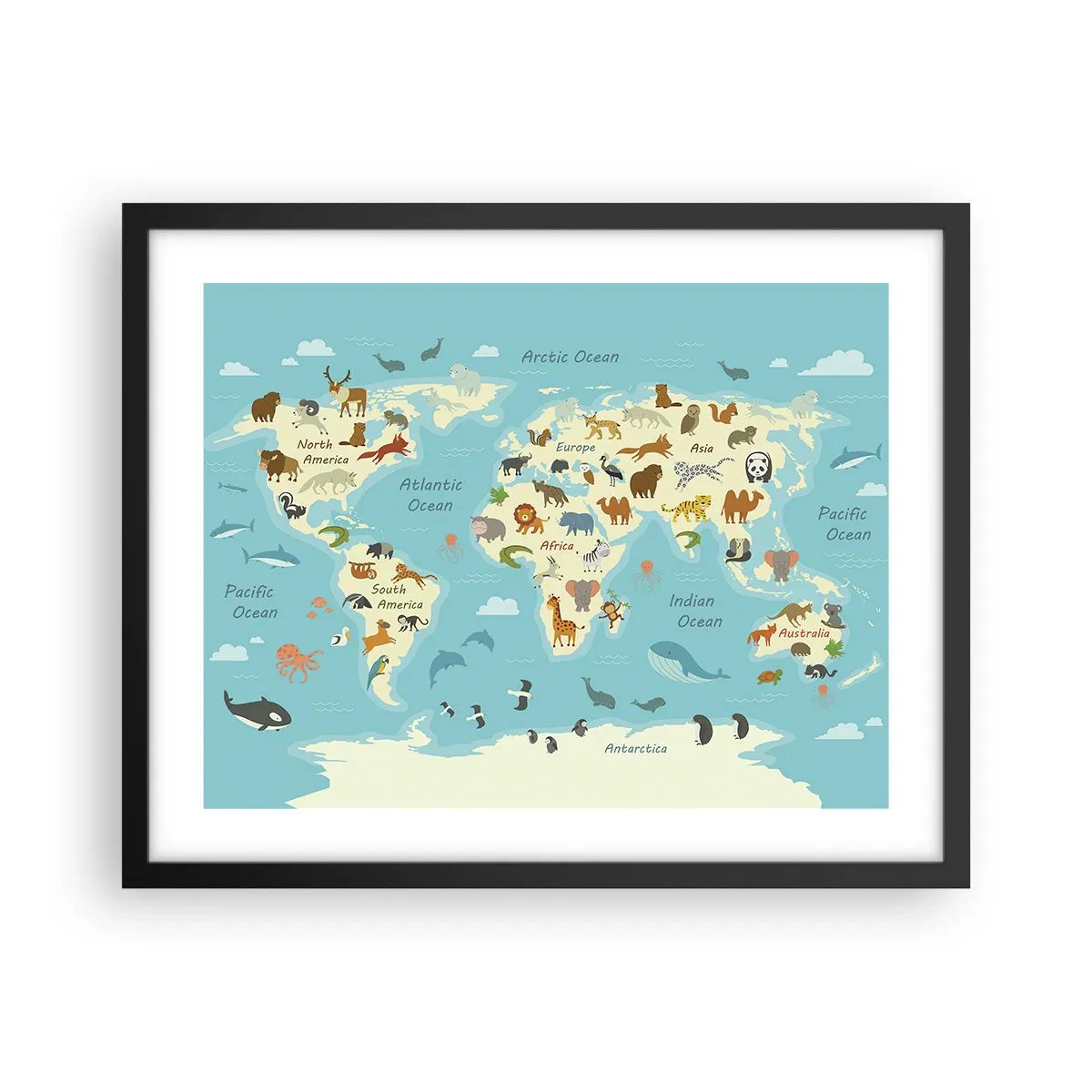 Poster in einem schwarzem Rahmen - Gute Nachbarn - 50x40 cm