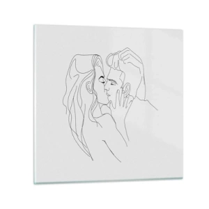 Glasbild - Bild auf glas - Dieselbe Linie - 40x40 cm