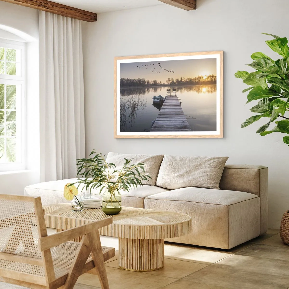 Poster in einem Rahmen aus heller Eiche - Ich komme nach einiger Zeit zurück - 40x30 cm