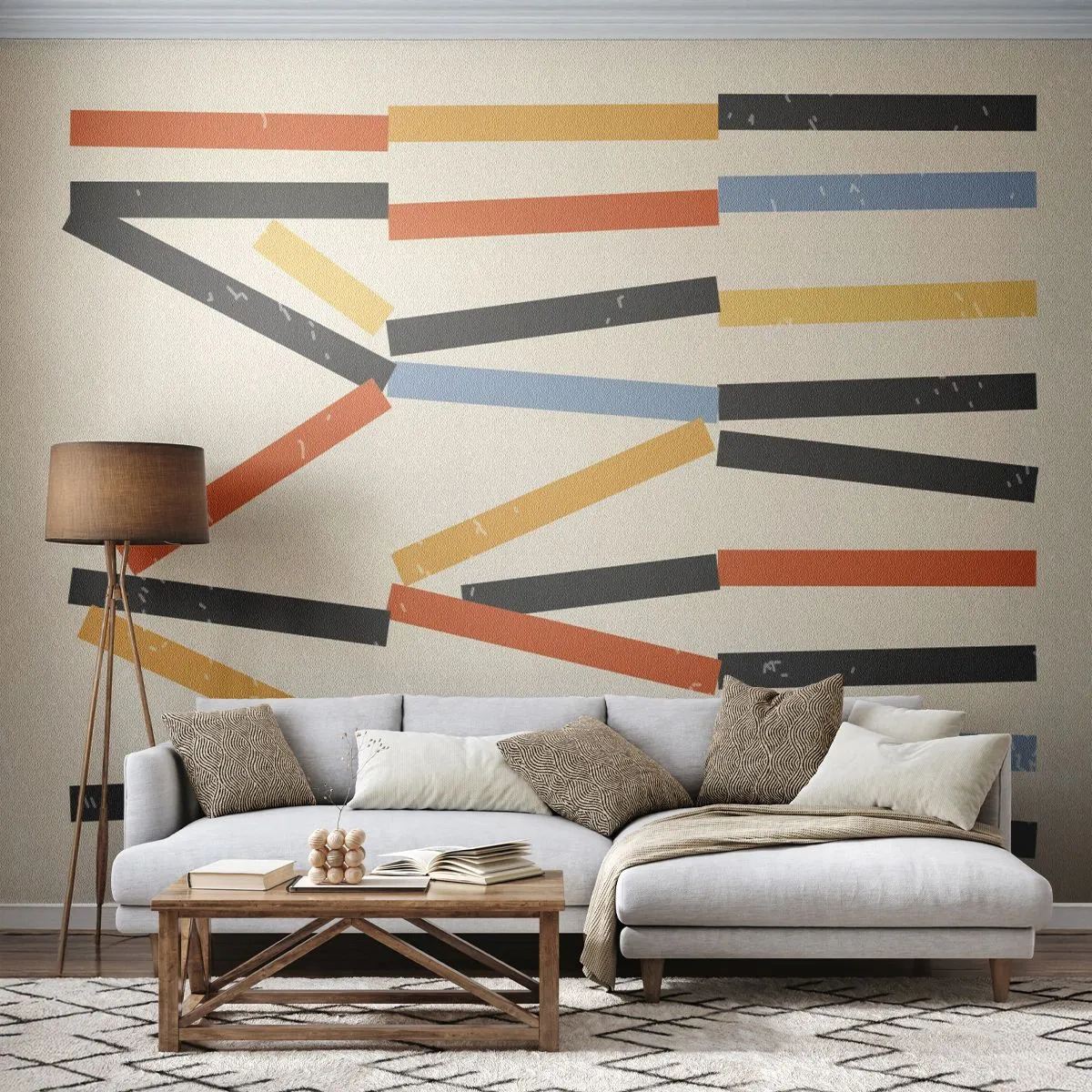 Fototapete Premium Canvas - Komposition auf der Ebene - Minimalismus, Hipster, Zeitgenössisch - 350x256 cm