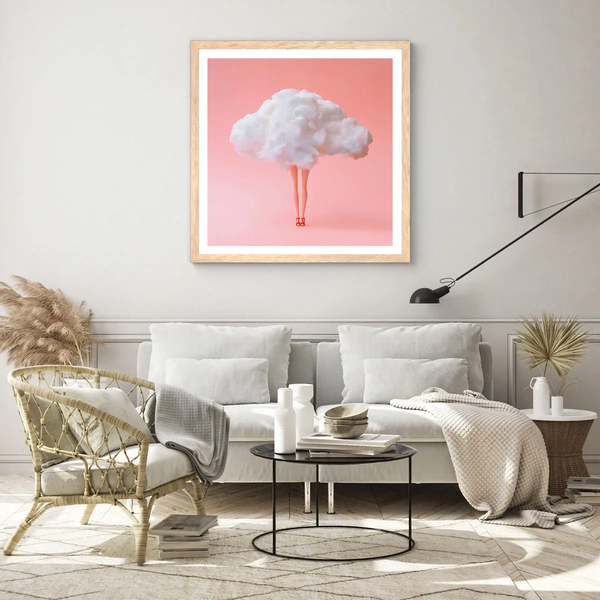 Poster in einem Rahmen aus heller Eiche - Süßes Versprechen - 30x30 cm