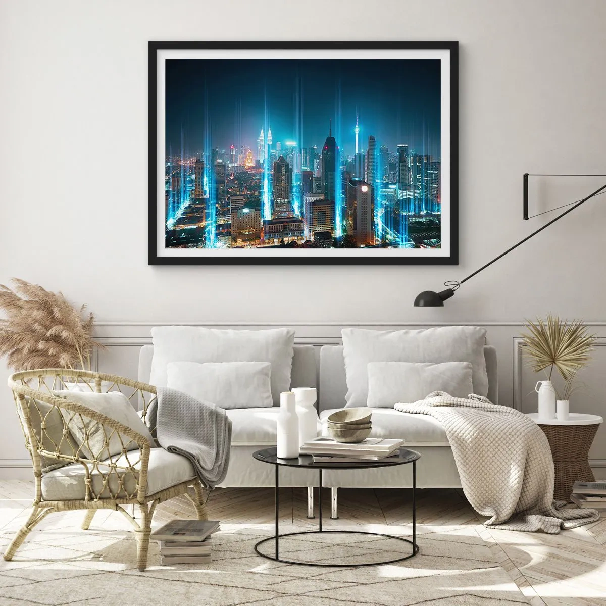 Poster in einem schwarzem Rahmen - Auf Berliner Art gegen den Himmel - 40x30 cm