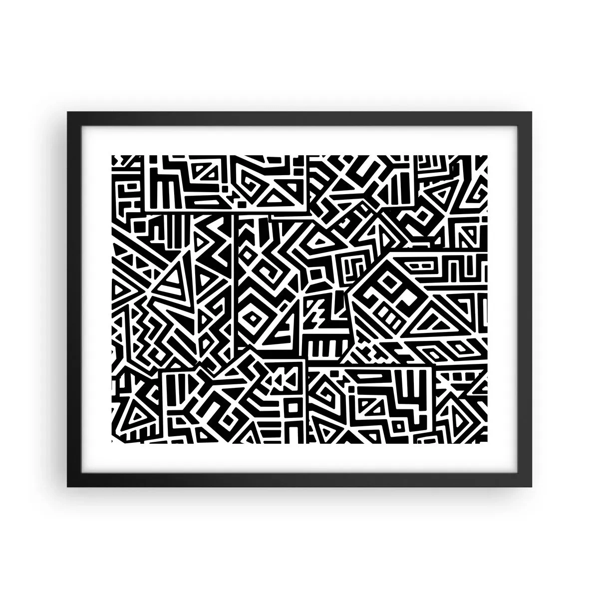 Poster in einem schwarzem Rahmen - Präkolumbianische Komposition - 50x40 cm