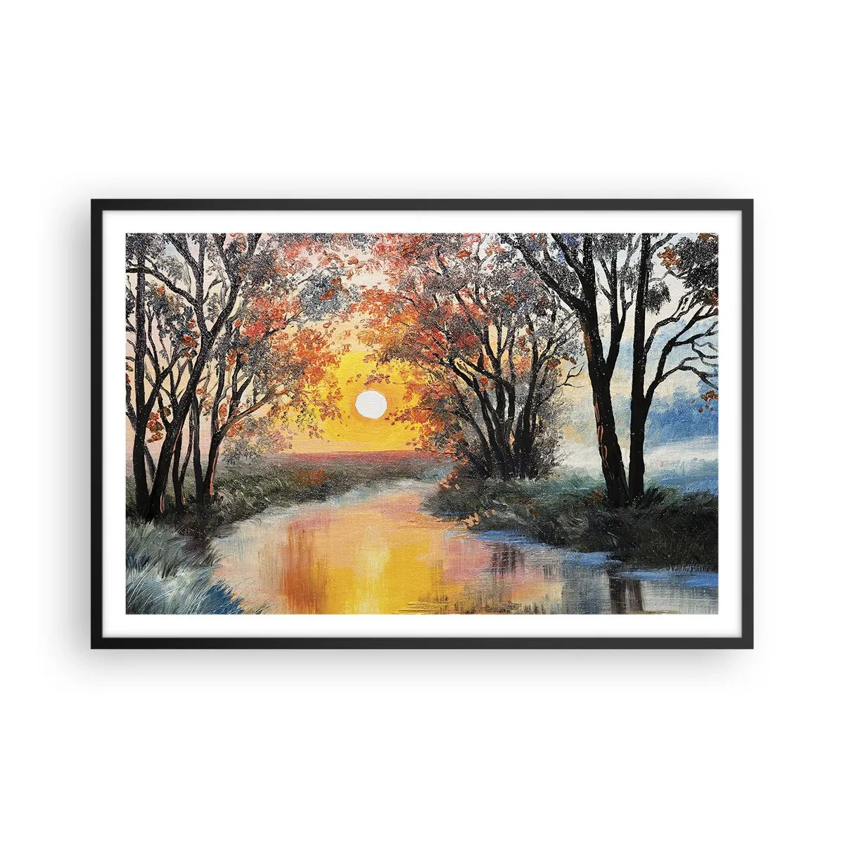 Poster in einem schwarzem Rahmen - Herbststimmung - 91x61 cm