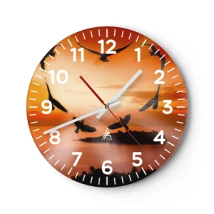 Wanduhr - Glasuhr - Liebe die Welt wie Vögel - 30x30 cm