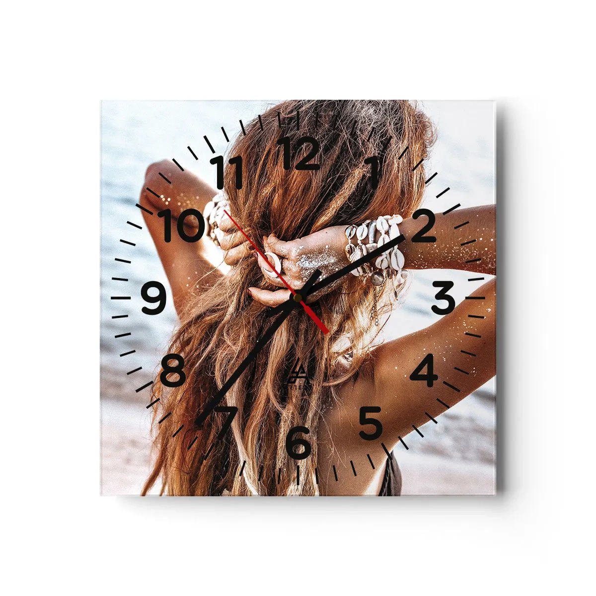 Wanduhr - Glasuhr - Eine Schwester von Wasser und Sonne - 40x40 cm