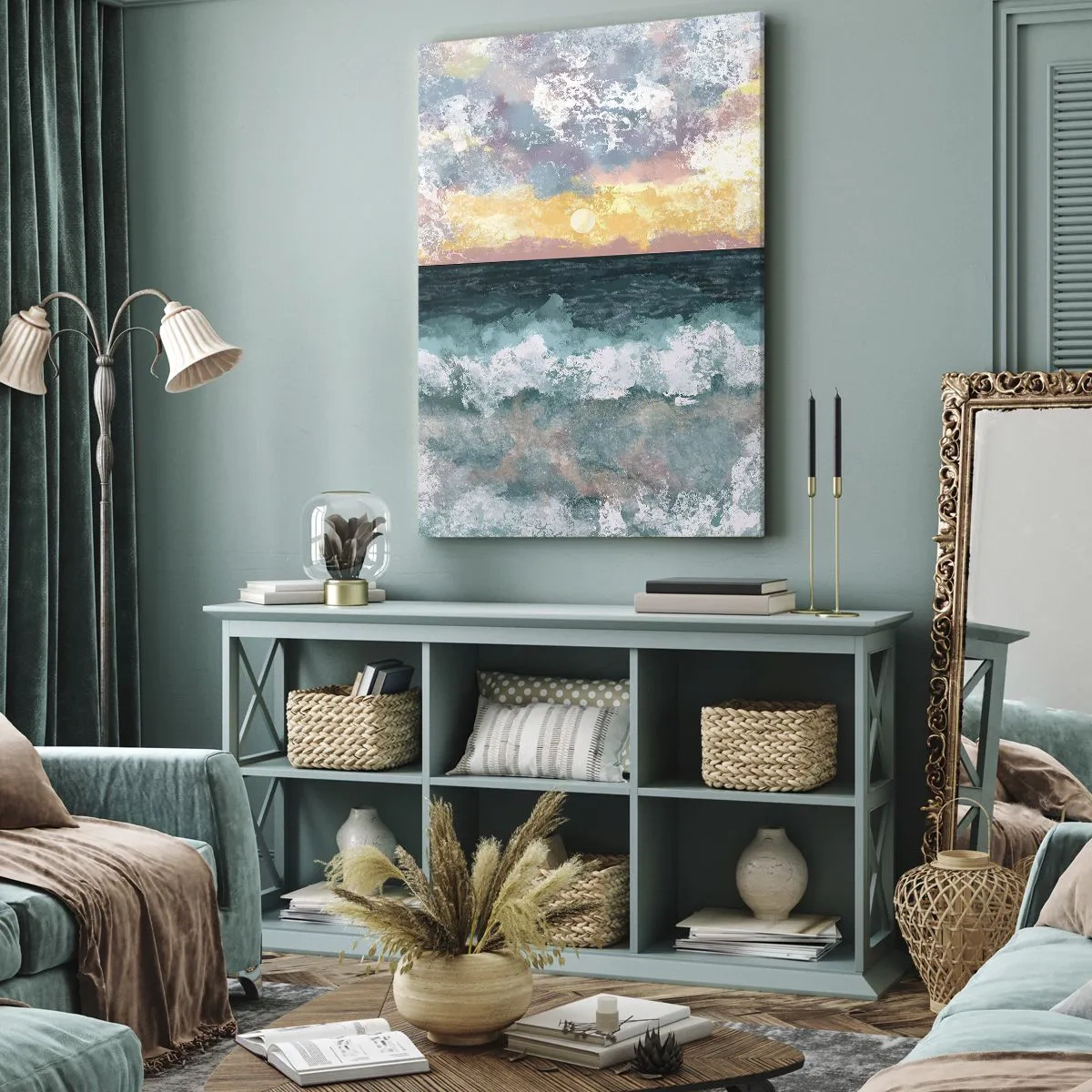 Bild auf Leinwand - Leinwandbild - Wasser, Licht, Luft - 70x100 cm