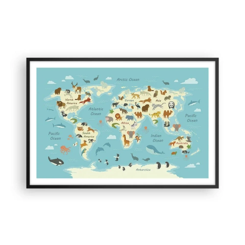 Poster in einem schwarzem Rahmen - Gute Nachbarn - 91x61 cm