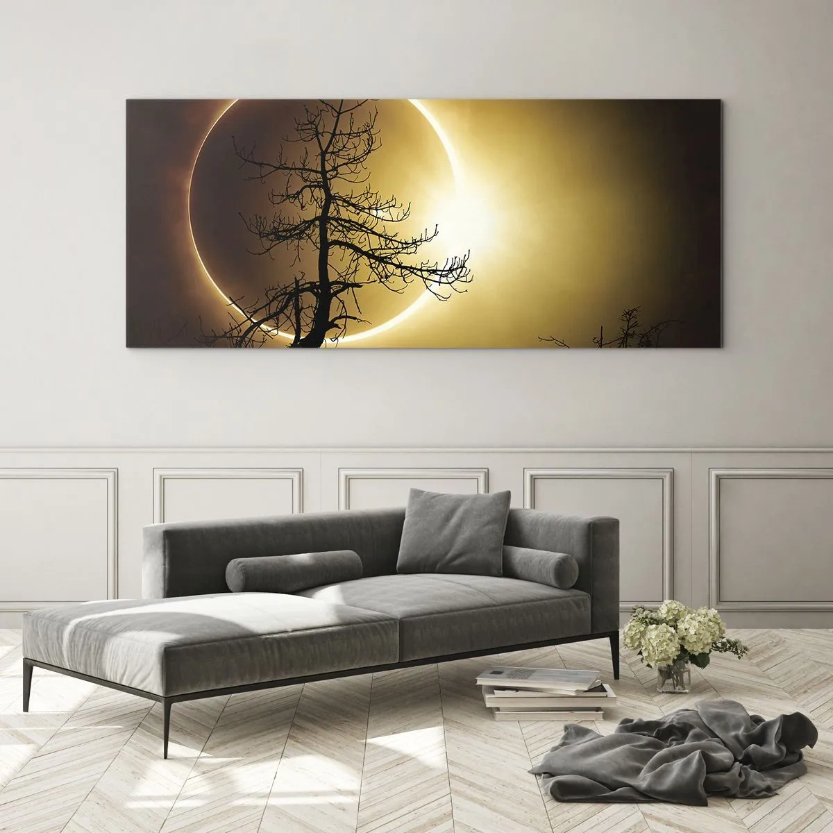 Glasbild - Bild auf glas - Totale Finsternis - 100x40 cm