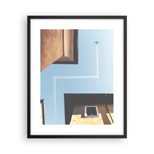 Poster in einem schwarzem Rahmen - Über dem Stadtlabyrinth - 40x50 cm