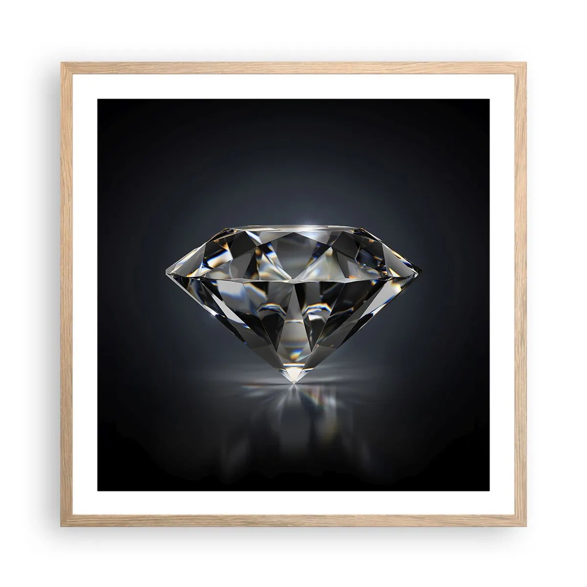 Poster in einem Rahmen aus heller Eiche - Beste Freundin - 60x60 cm