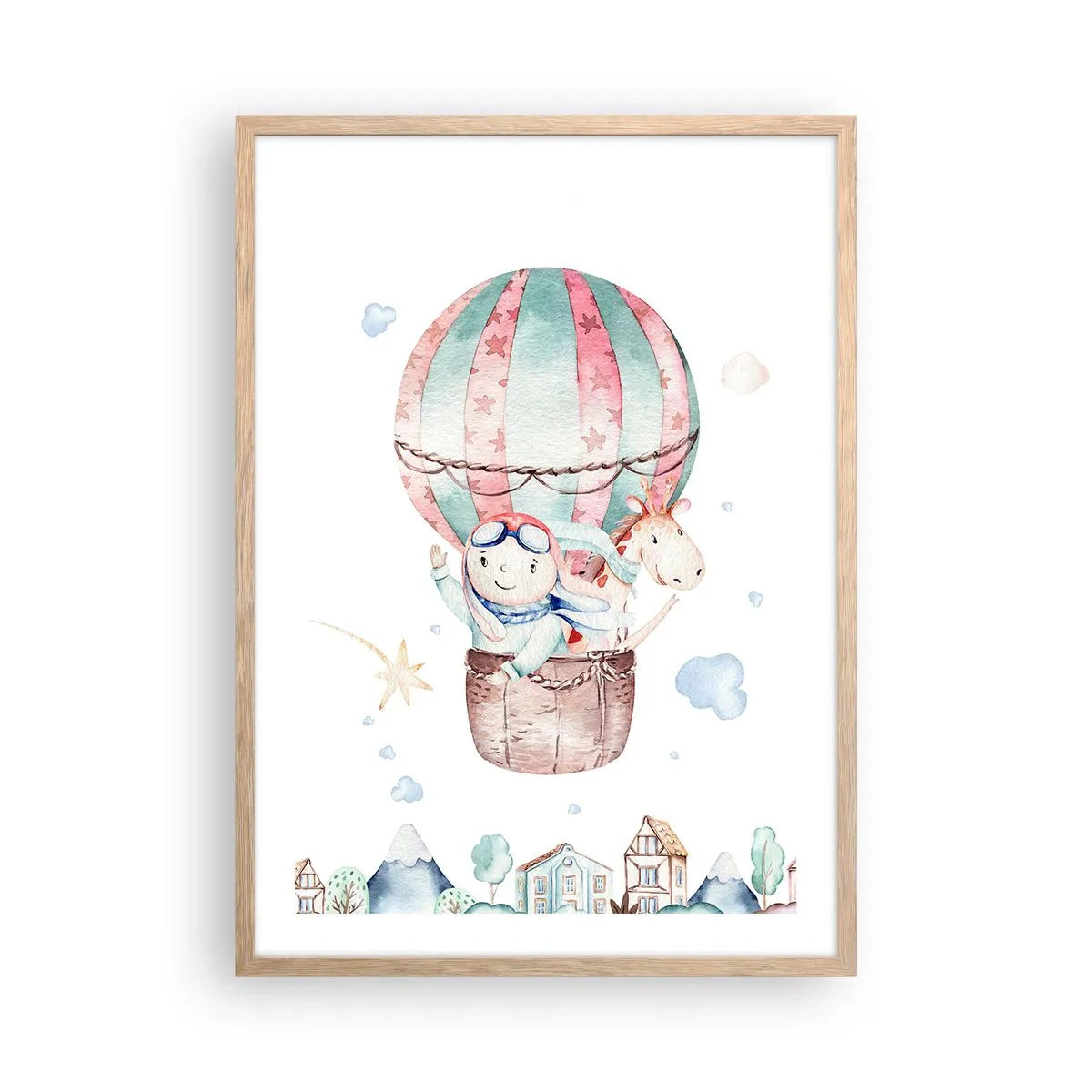 Poster in einem Rahmen aus heller Eiche - Wir kommen bald zurück! - 50x70 cm