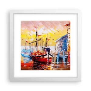 Poster in einem weißen Rahmen - Glückliche Rückkehr - 30x30 cm