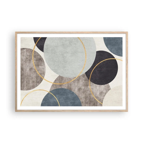 Poster in einem Rahmen aus heller Eiche - Rad für Rad - 100x70 cm